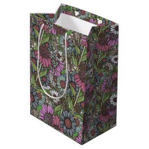 Retro Wildflower Winter Garden Medium Gift Bag