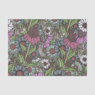 Retro Wildflower Winter Garden Tissue Paper