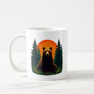 Retro Wildlife Forest Bear Outdoors Nature  Coffee Mug