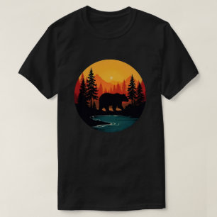 Retro Wildlife Forest Bear Outdoors Nature T-Shirt