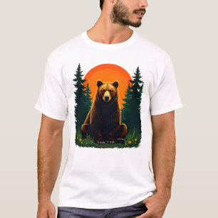 Retro Wildlife Forest Bear Outdoors Nature T-Shirt