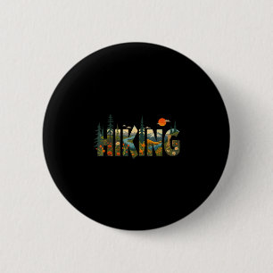 Retro wildlife forest nature trees outdoors 6 cm round badge