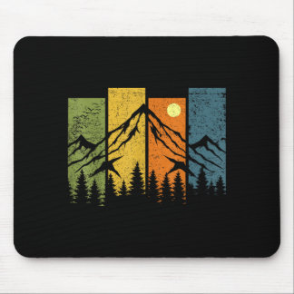 Retro wildlife forest nature trees outdoors mouse mat