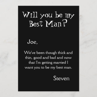Retro Will You Be My Best Man Invitation