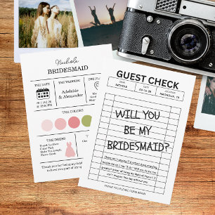 Retro Will You Be My Bridesmaid Proposal Card