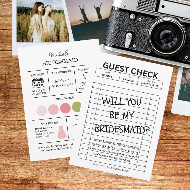 Retro Will You Be My Bridesmaid Proposal Card (Creator Uploaded)