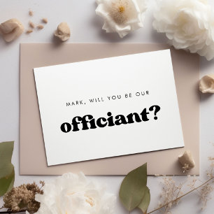 Retro Will you be our officiant proposal card
