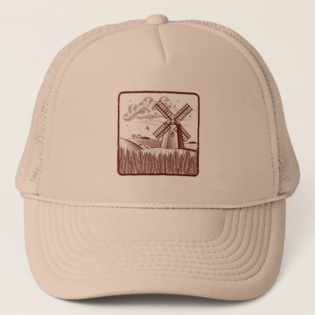Retro Windmill Trucker Hat (Front)