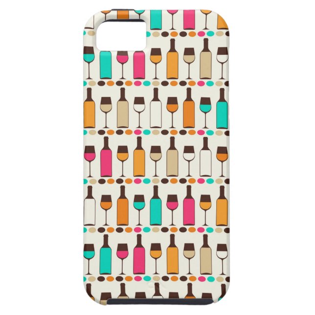 Retro wine bottles and glasses Case-Mate iPhone case (Back)