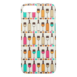 Retro wine bottles and glasses iPhone 8/7 case