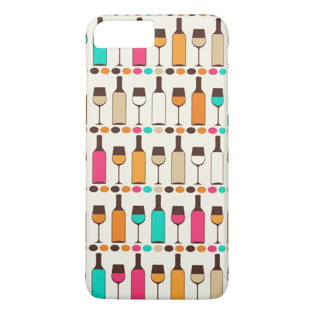 Retro wine bottles and glasses Case-Mate iPhone case (Back)