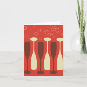 Retro wine glass design card