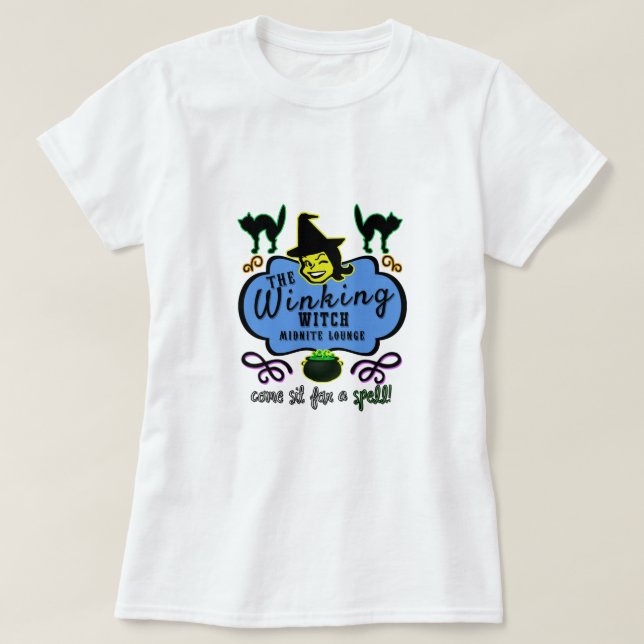 Retro Winking Witch Lounge T-Shirt (Design Front)
