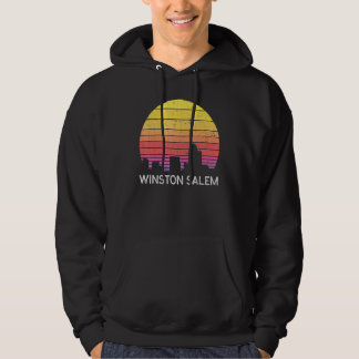 Retro Winston Salem Skyline Vintage Urban Building Hoodie
