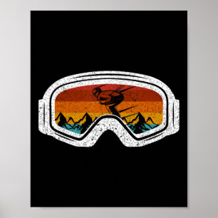 Retro Winter Ski Goggles Snowboard Poster
