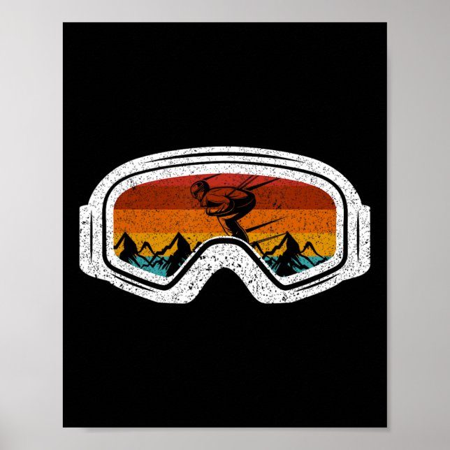 Retro Winter Ski Goggles Snowboard  Poster (Front)