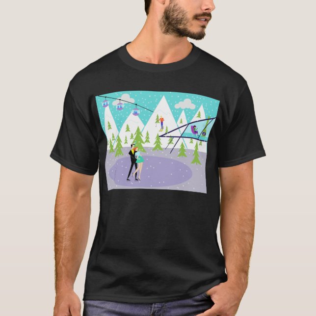 Retro Winter Ski Resort T-Shirt (Front)