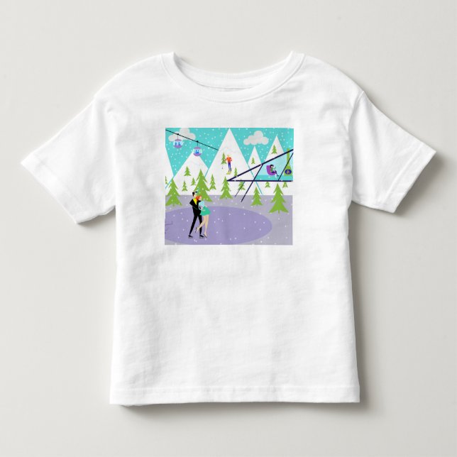 Retro Winter Ski Resort T-Shirt (Front)