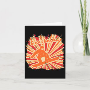 Retro Winter Sports Snowboard Snowboarder Card
