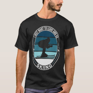 Retro Winter Sports Sunset Ski Funny Skiing Quotes T-Shirt