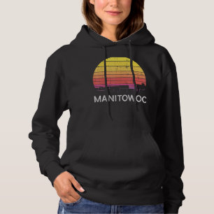 Retro Wisconsin Manitowoc Skyline Vintage Urban Bu Hoodie