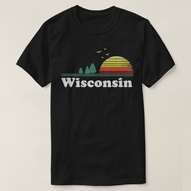 Retro Wisconsin State Park WI Home Design  T-Shirt (Design Front)