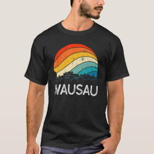 Retro Wisconsin Wausau Skyline Vintage Urban Skysc T-Shirt