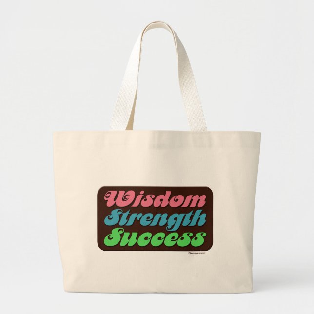 Retro "Wisdom Strength & Success" Jumbo Tote Bag (Front)