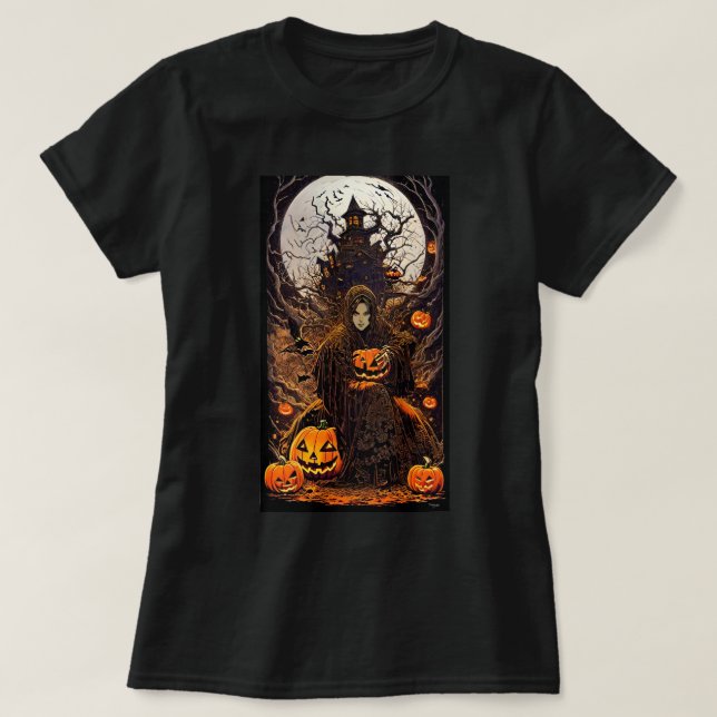 Retro Witch Halloween T-shirt (Design Front)