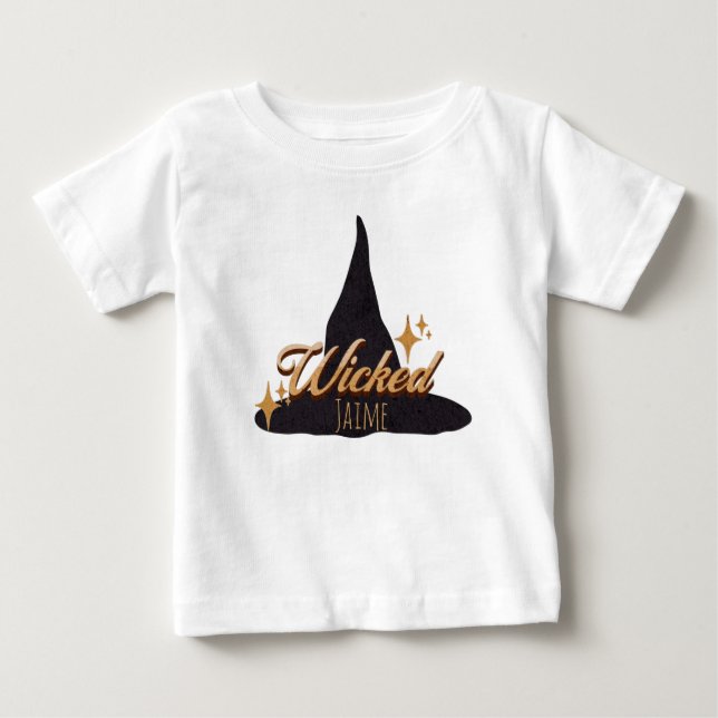 Retro Witch Hat Wicked Name   Baby T-Shirt (Front)
