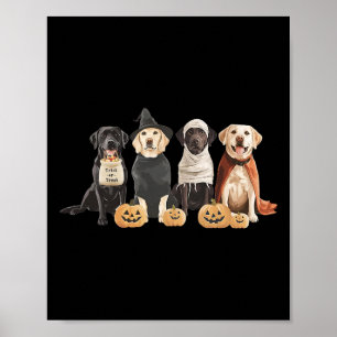 Retro Witch Labrador Retriever Halloween Labrador Poster