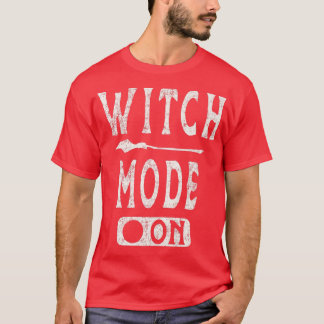 Retro Witch Mode On  Funny Halloween Novelty Art 6 T-Shirt