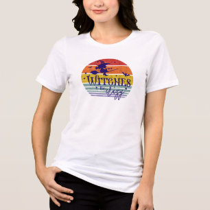 Retro Witches Be Crazy Halloween Witch Sayings Tee