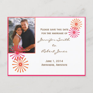 Retro with a Modern Twist Starburst Announcement Postcard