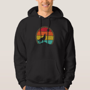 Retro Wolf Howling At The Moon Hoodie