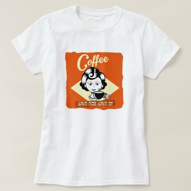 Retro Woman Coffee T-Shirt (Design Front)