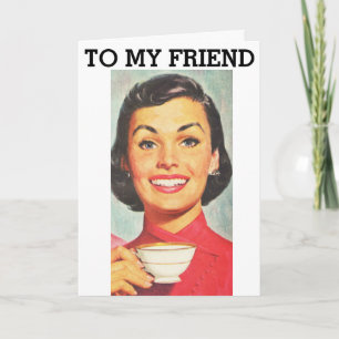 RETRO WOMAN FRIENDSHIP COFFEE CARDS