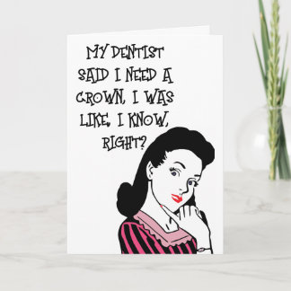 RETRO WOMAN FUNNY QUEEN BIRTHDAY CARDS