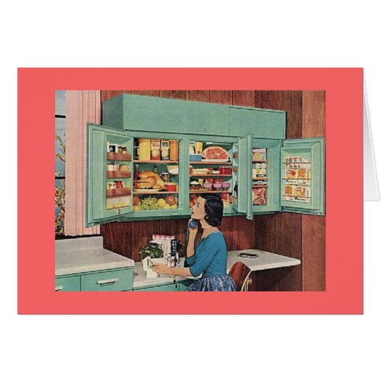 Retro Woman in Kitchen Card
