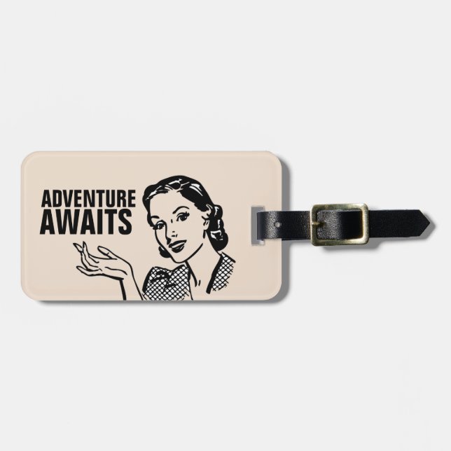 RETRO WOMAN LUGGAGE TAG (Front Horizontal)