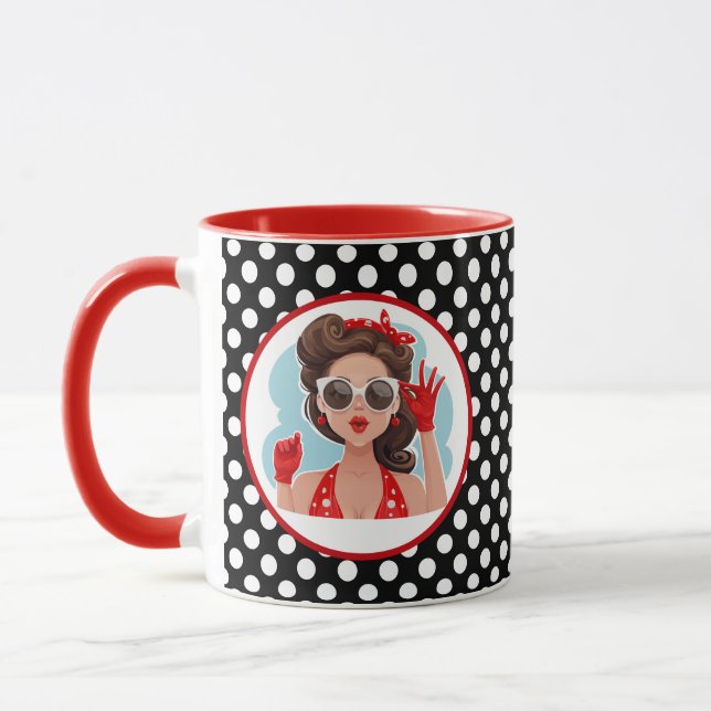 Retro Woman Mug (Left)