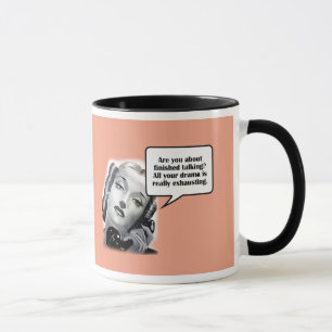Retro Woman on Phone, Drama Mug