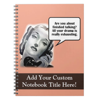 Retro Woman on Phone, Drama Notebook