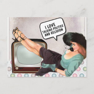 RETRO WOMAN RELIGION AND POLITICS POSTCARDS