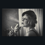 Retro woman smoking photo print<br><div class="desc">Retro woman smoking</div>