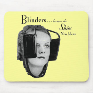 Retro Woman with Blinders Mouse Mat