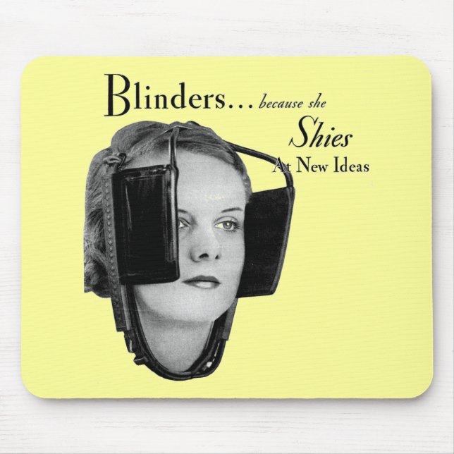 Retro Woman with Blinders Mouse Mat (Front)