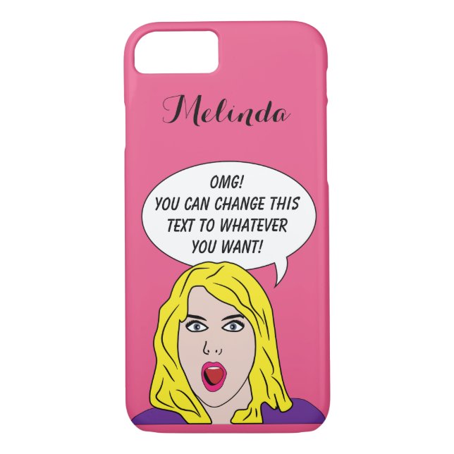 RETRO WOMAN with YOUR TEXT custom phone cases (Back)