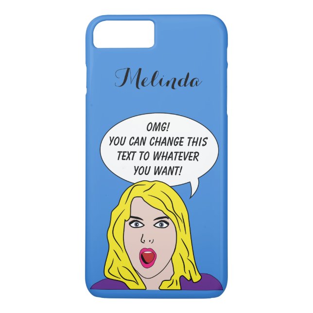 RETRO WOMAN with YOUR TEXT custom phone cases (Back)