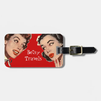 Retro Women Gossips Luggage Tag